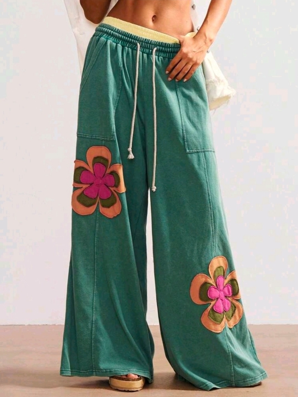 SHEIN BOHEMLA VI TAGE 70S 60S BOHO PANTS SZ L